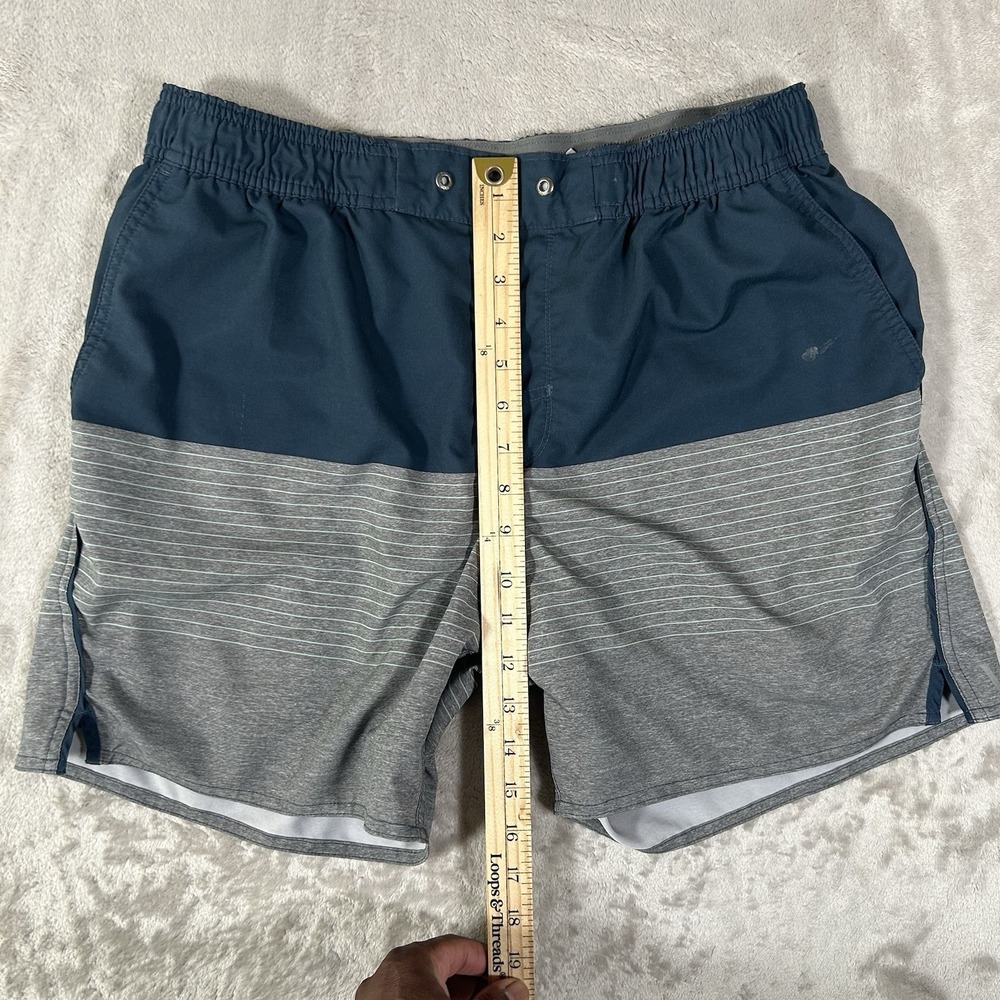 Vuori Trail Shorts 2.0 6" Mens L Blue Gray Striped Lined Athletic Performance - Picture 11 of 15